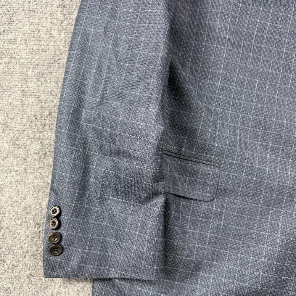 Hickey Freeman Blazer Mens 50R Blue Silk Wool Plaid Madison Sport Coat Nordstrom